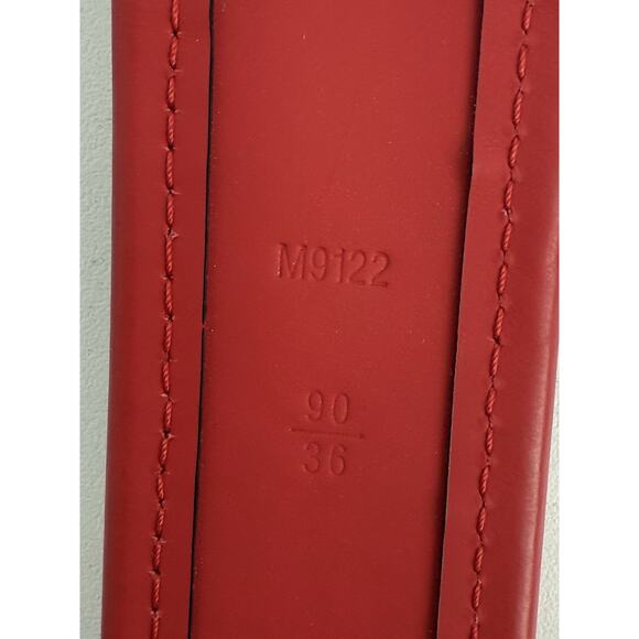 Louis Vuitton Damier Infini Ceinture Belt Red Leather Silver Hardware M9122 - Picture 7 of 7